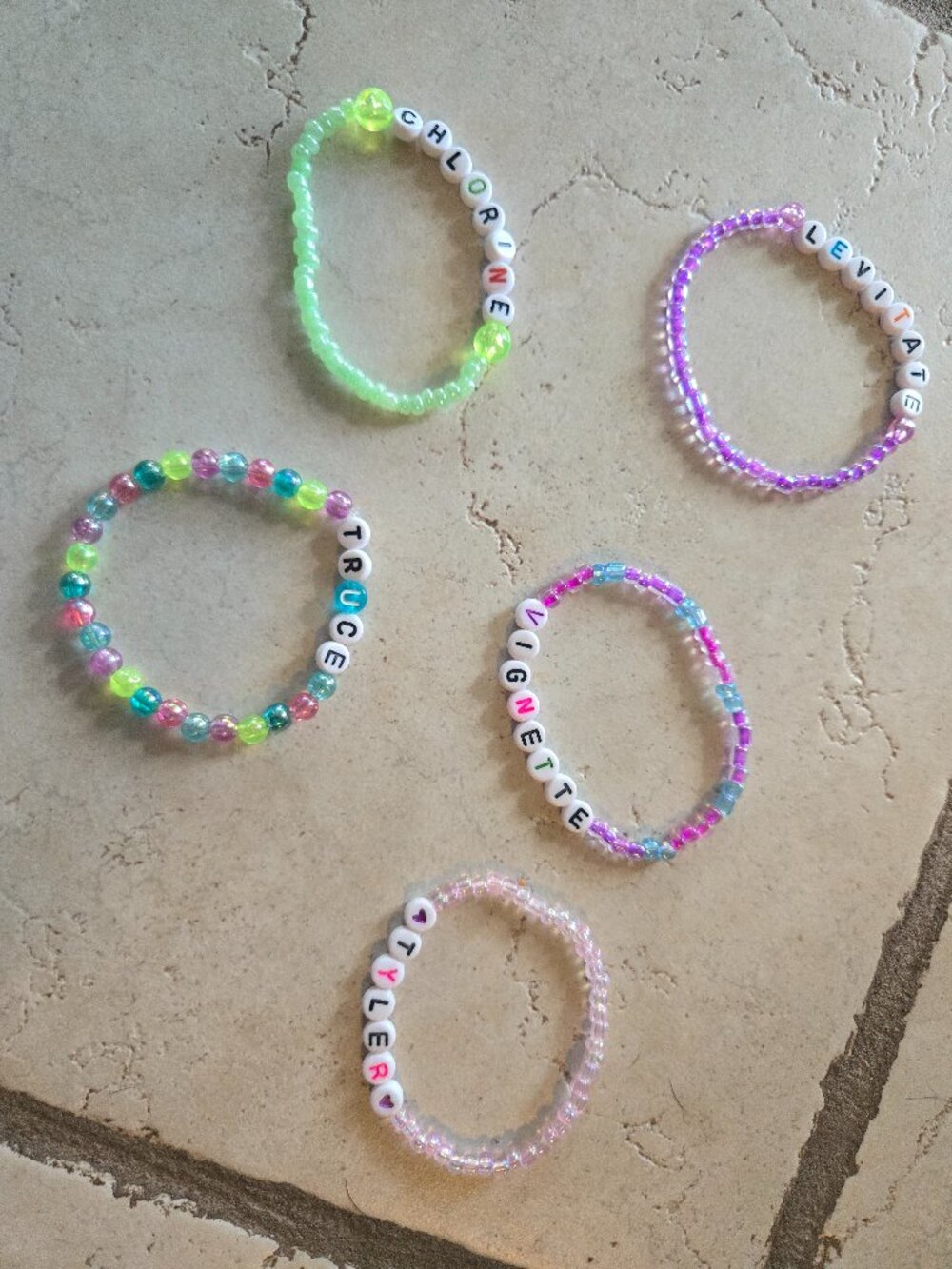 Set of 5 Twenty One Pilots Concert Bracelets - Handmade